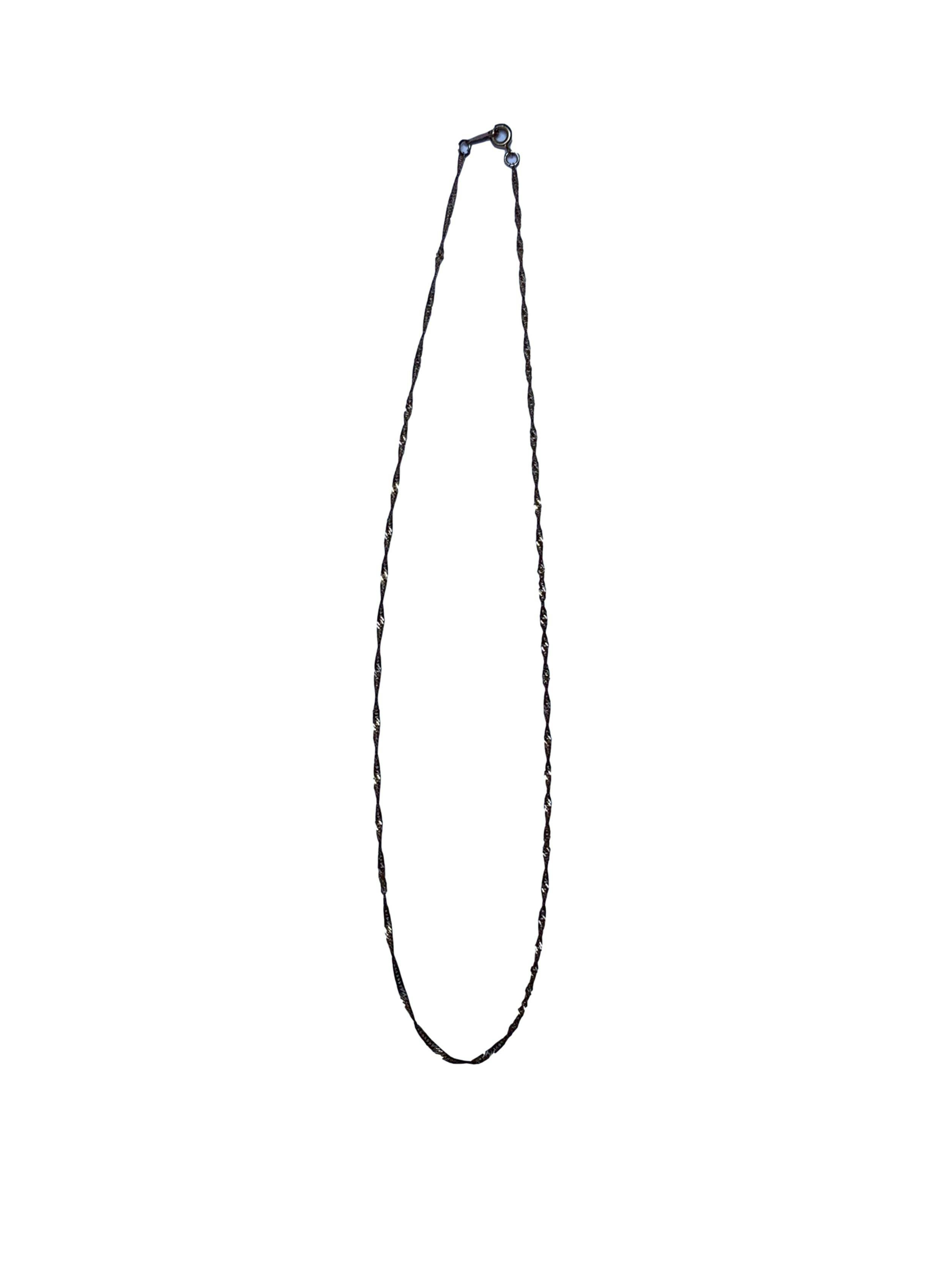 Collar cadenita espiralada de oro 14k. Largo 48cm