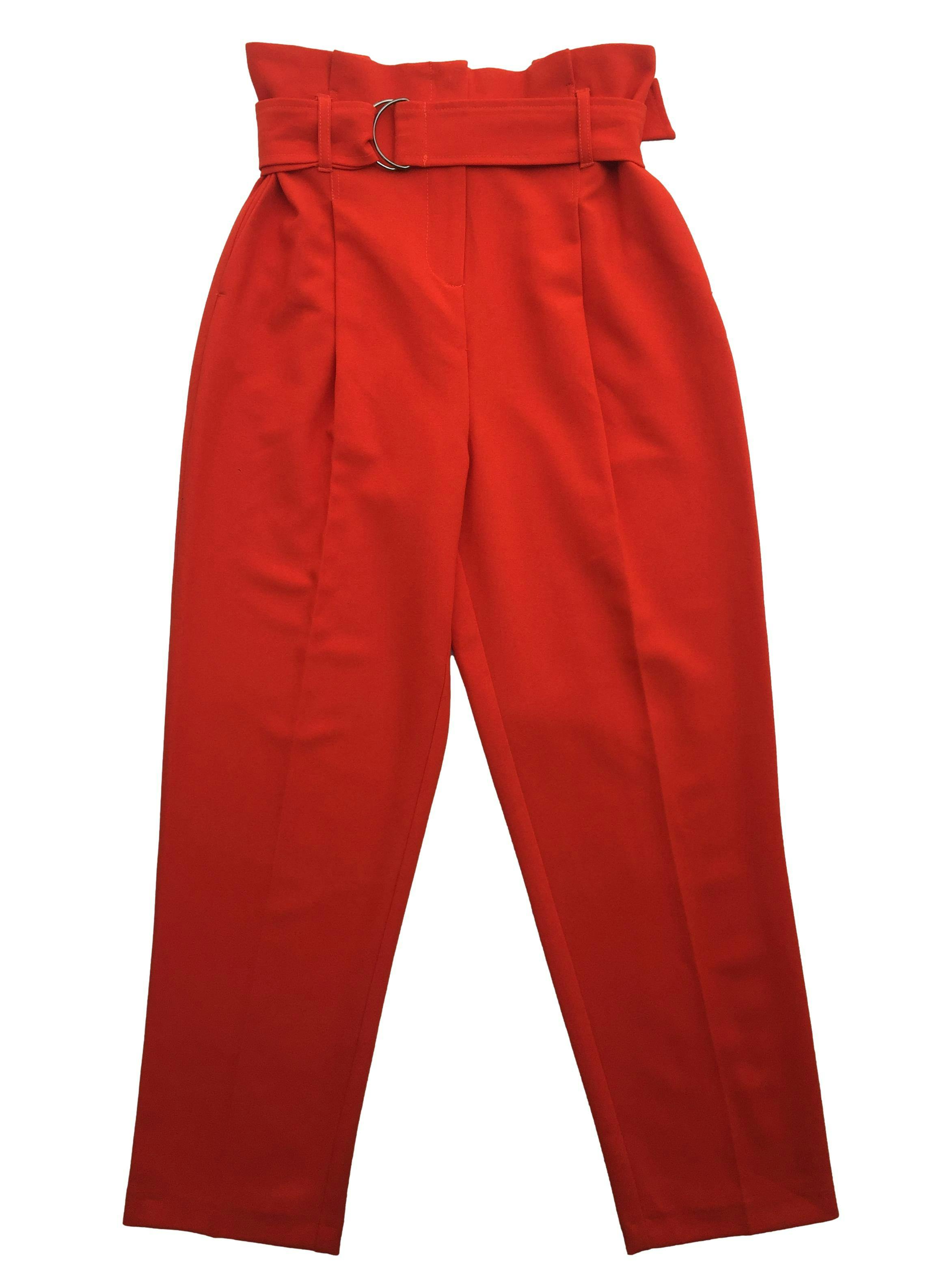 Pantalón Topshop naranja paper bag con cinturón, bolsillos laterales. Cintura 70cm Tiro 36cm Largo 95cm