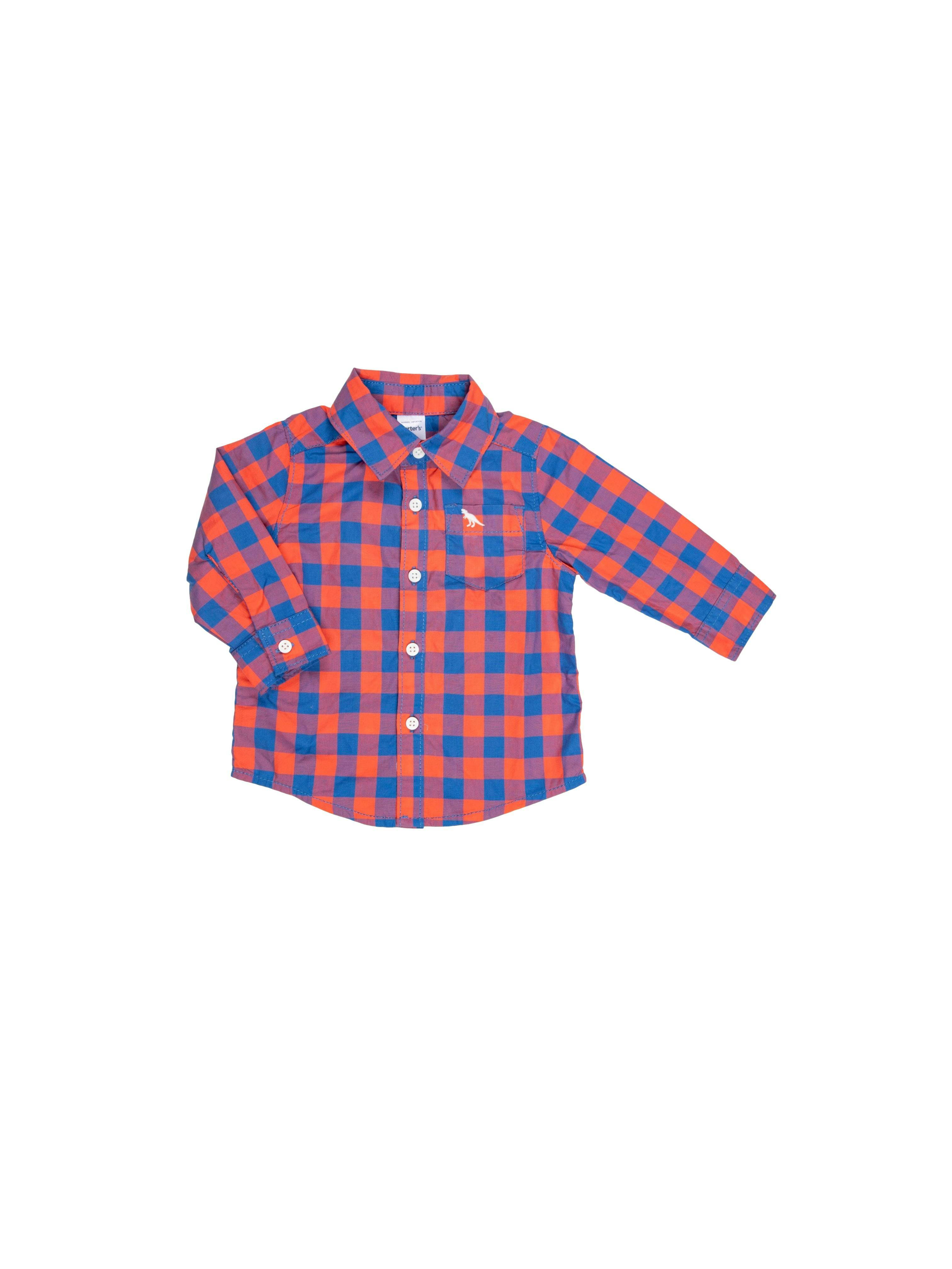 camisa roja con azul a cuadros 100% algodón - Carter's