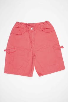 Short rosado fuerte con bolsillos, con cintura ajustable. 100% algodón. Talla 12 en etiqueta - Gymboree