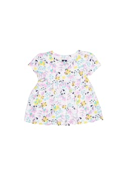 vestido manga corta flores de colores 100% algodón - Gap