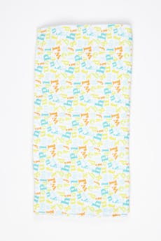 Manta franela algodon con letras de colores 70x70 - Honey Bunny