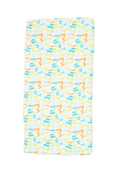 Manta franela algodon con letras de colores 70x70 - Honey Bunny