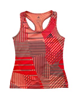 Bvd Adidas sport espalda olímpica, en tonos rojo, anaranjado y plomo. Pecho 70cm Largo 50cm