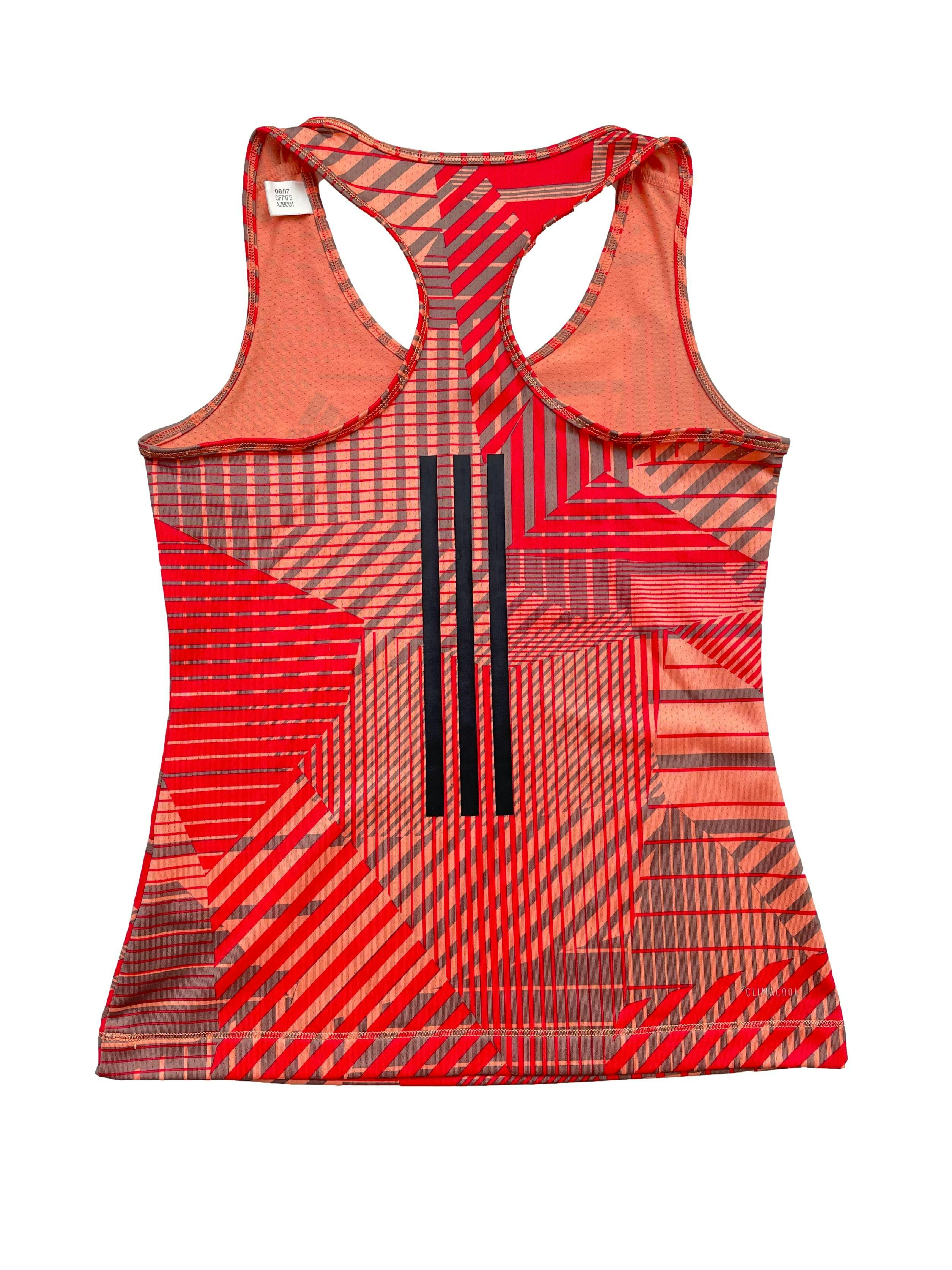 Bvd Adidas sport espalda olímpica, en tonos rojo, anaranjado y plomo. Pecho 70cm Largo 50cm