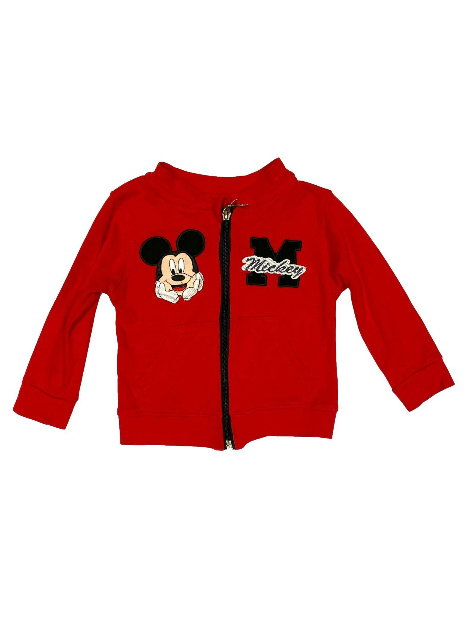 Casaca roja de algodón con bordado Mickey Mouse
