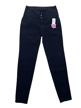 Skinny jean azul marino, pretina con tres botones. Cintura: 80cm, Tiro: 31cm, Largo: 110cm. Nuevo con etiqueta.