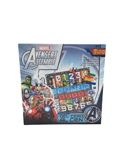 Marvel Avengers Assemble del Cero al Cien. Juego de Mesa Educativo. 101 Fichas con números del 0 al 100. 4+ años. 