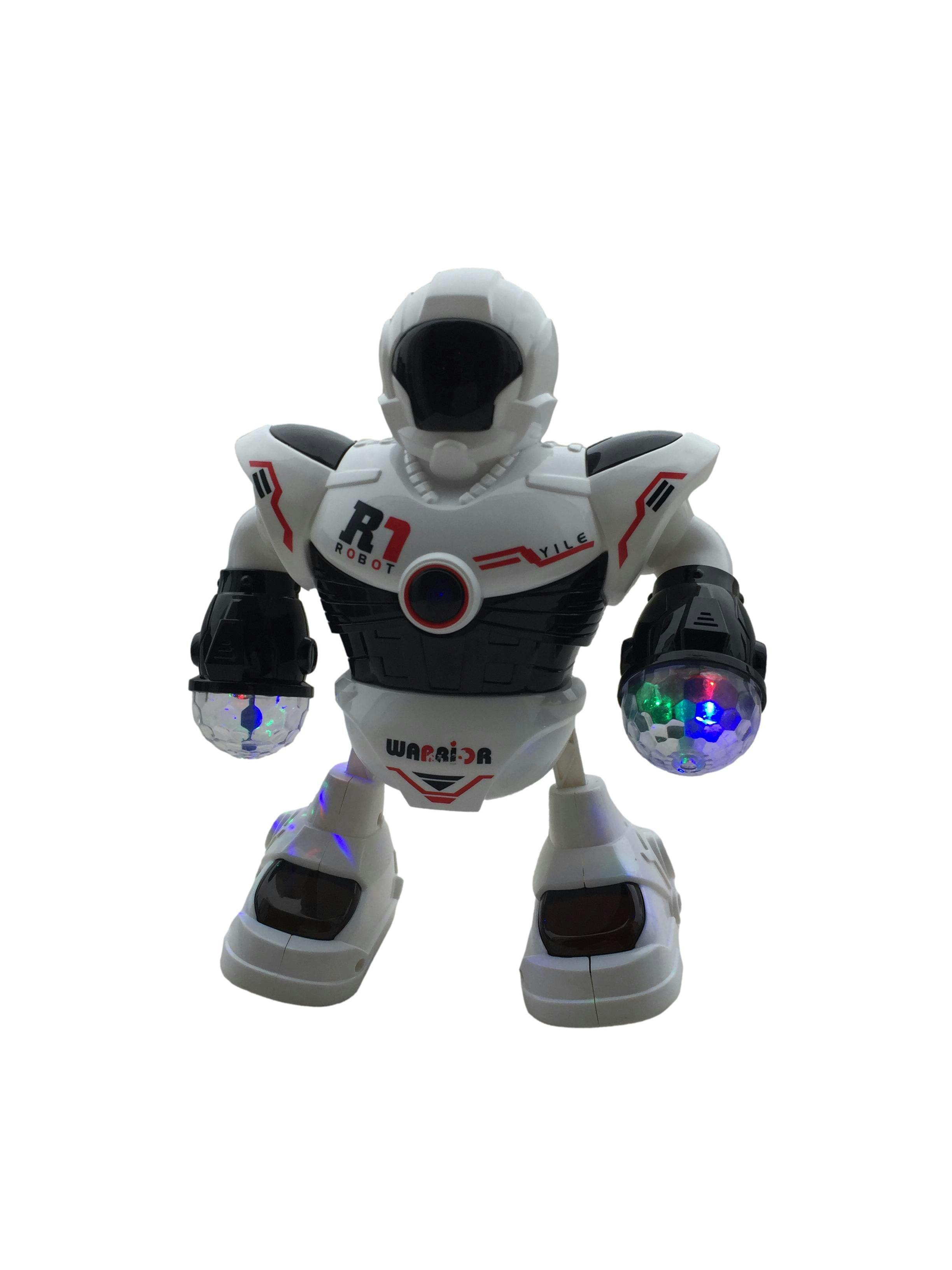 Robot Policía del espacio bailarín 3D con luces de colores. Opera a baterías. 3+ años. 