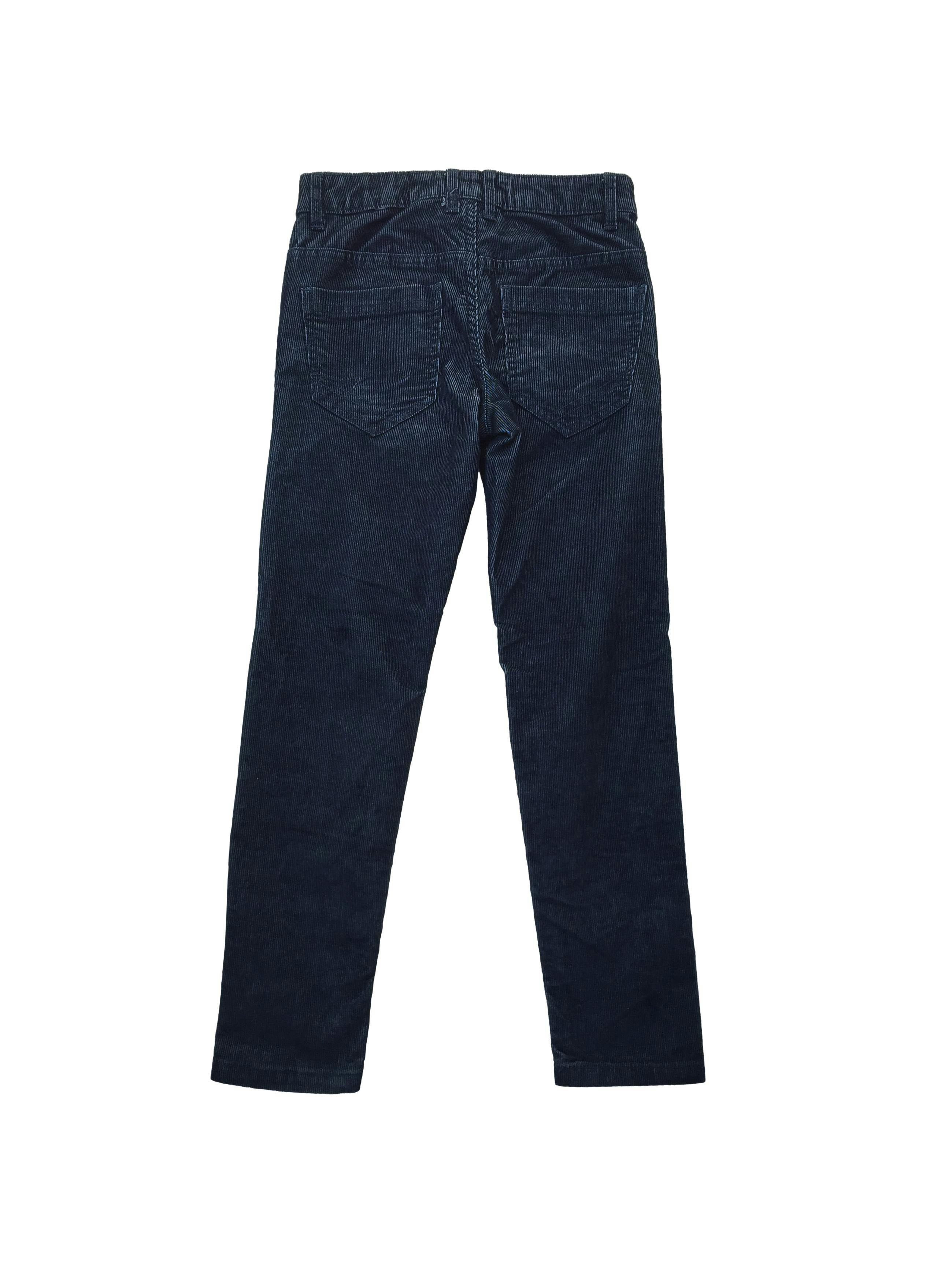 Pantalón azul de corduroy, five-pockets, cintura regulable.