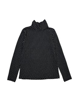 Cafarena H&M negra con estampado de puntos blancos, 95% algodón orgánico.