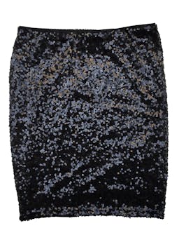 Falda Sybilla con lentejuelas negras, forro, pretina en la cintura. Cintura: 64cm (sin estirar), Largo: 45cm