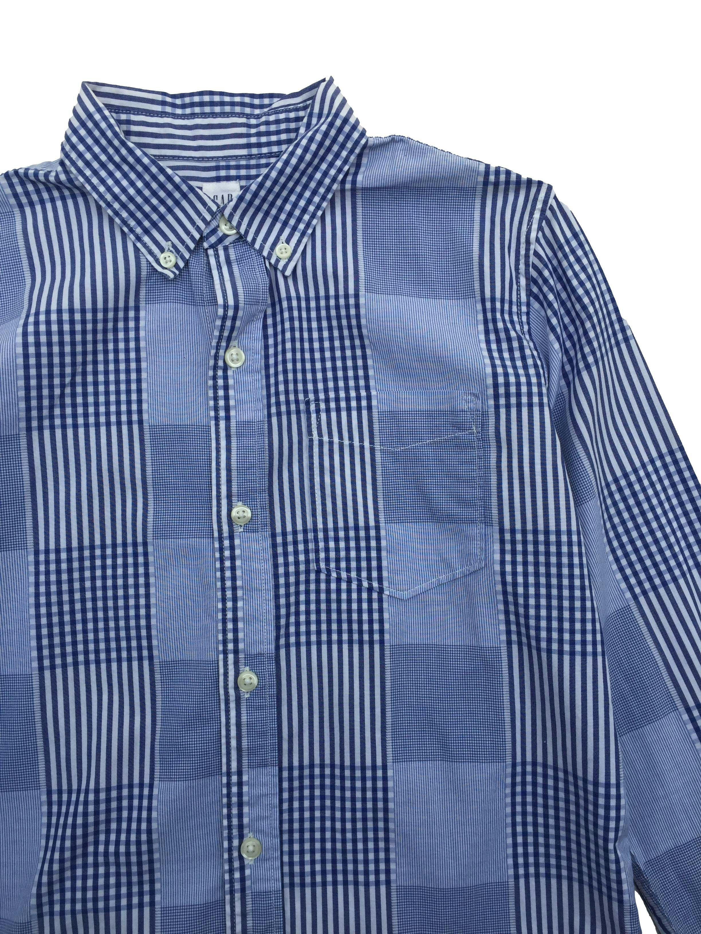 Camisa Gap a cuadros azules y blancos , 100% algodón