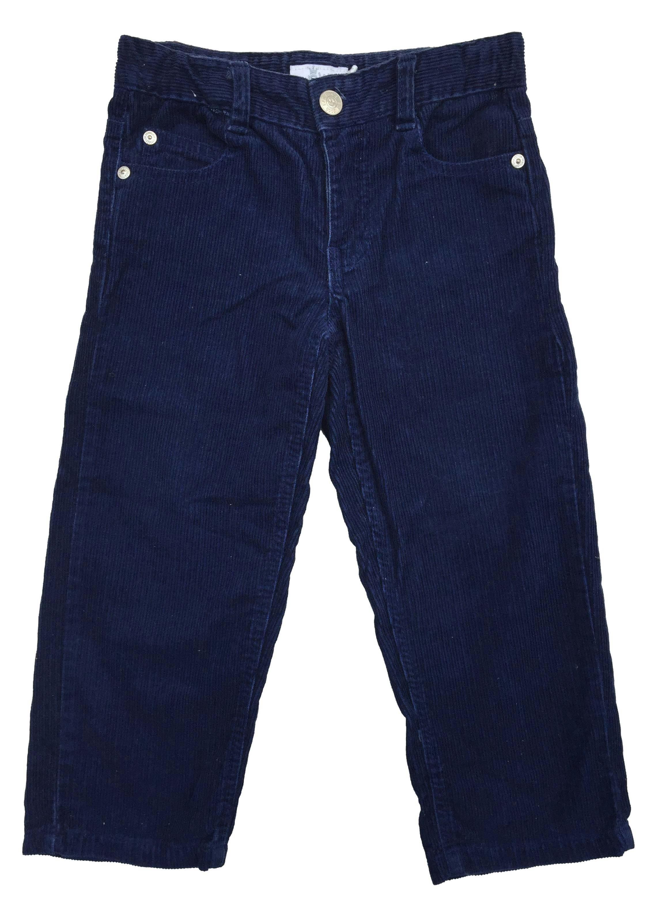 Pantalón EPK corduroy azul con bolsillos.