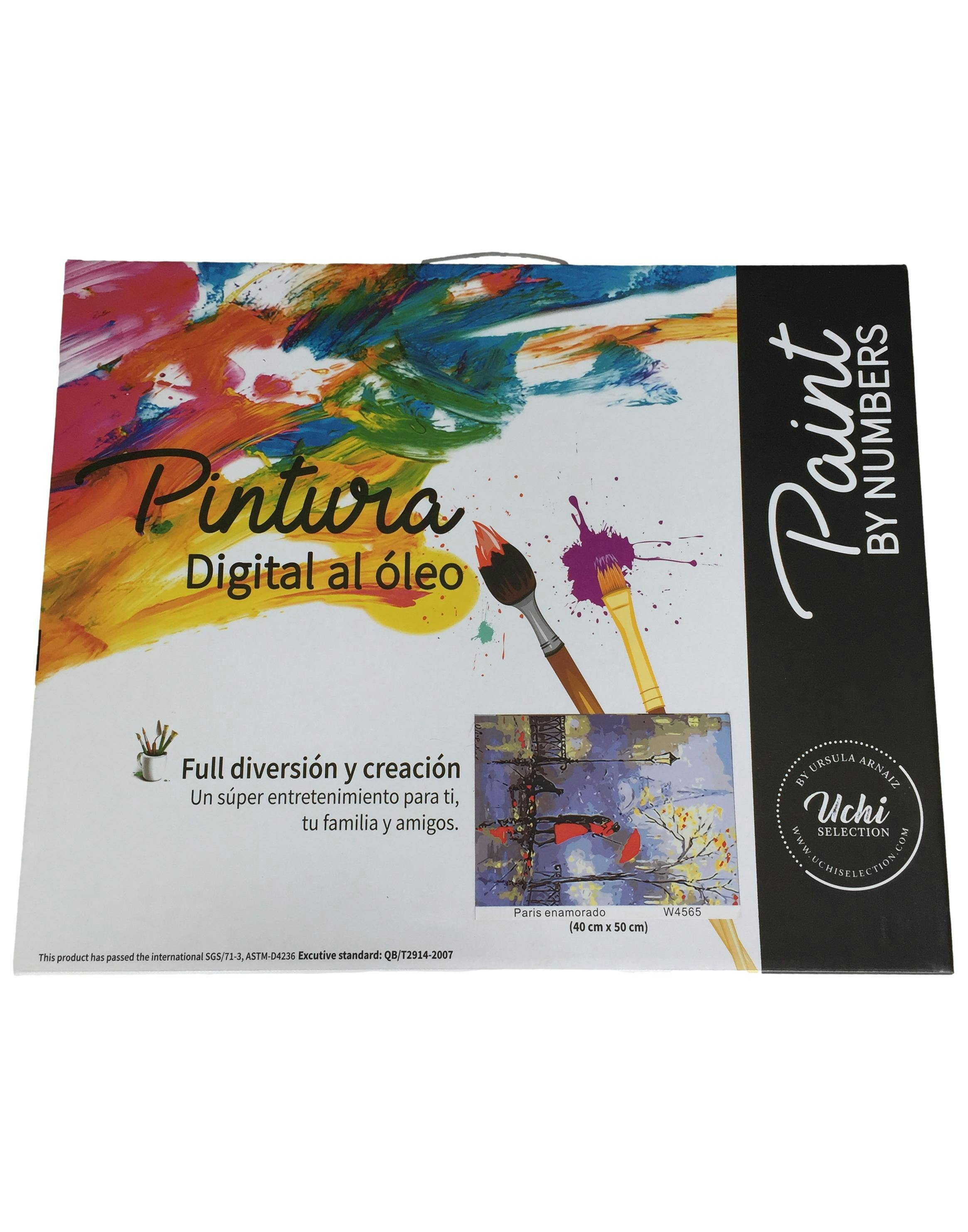 Kit Pintura digital al óleo, lienzo 40x50cm , pinceles y puntiras. Nuevo