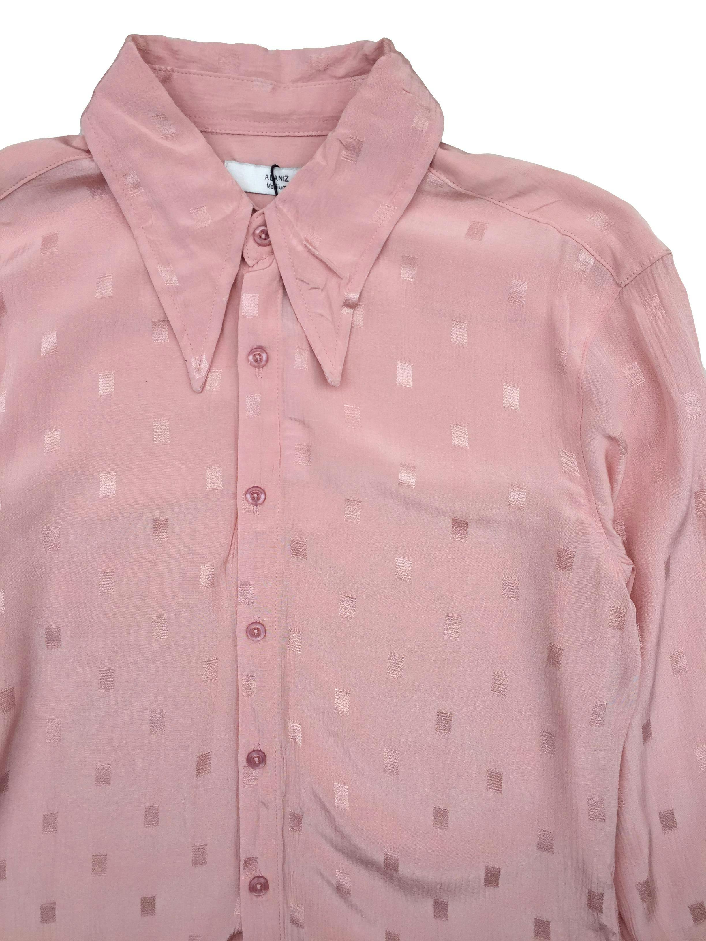 Blusa Alaniz palo rosa, tela viscosa. Busto: 96cm, Largo: 64cm. Nuevo con etiqueta.