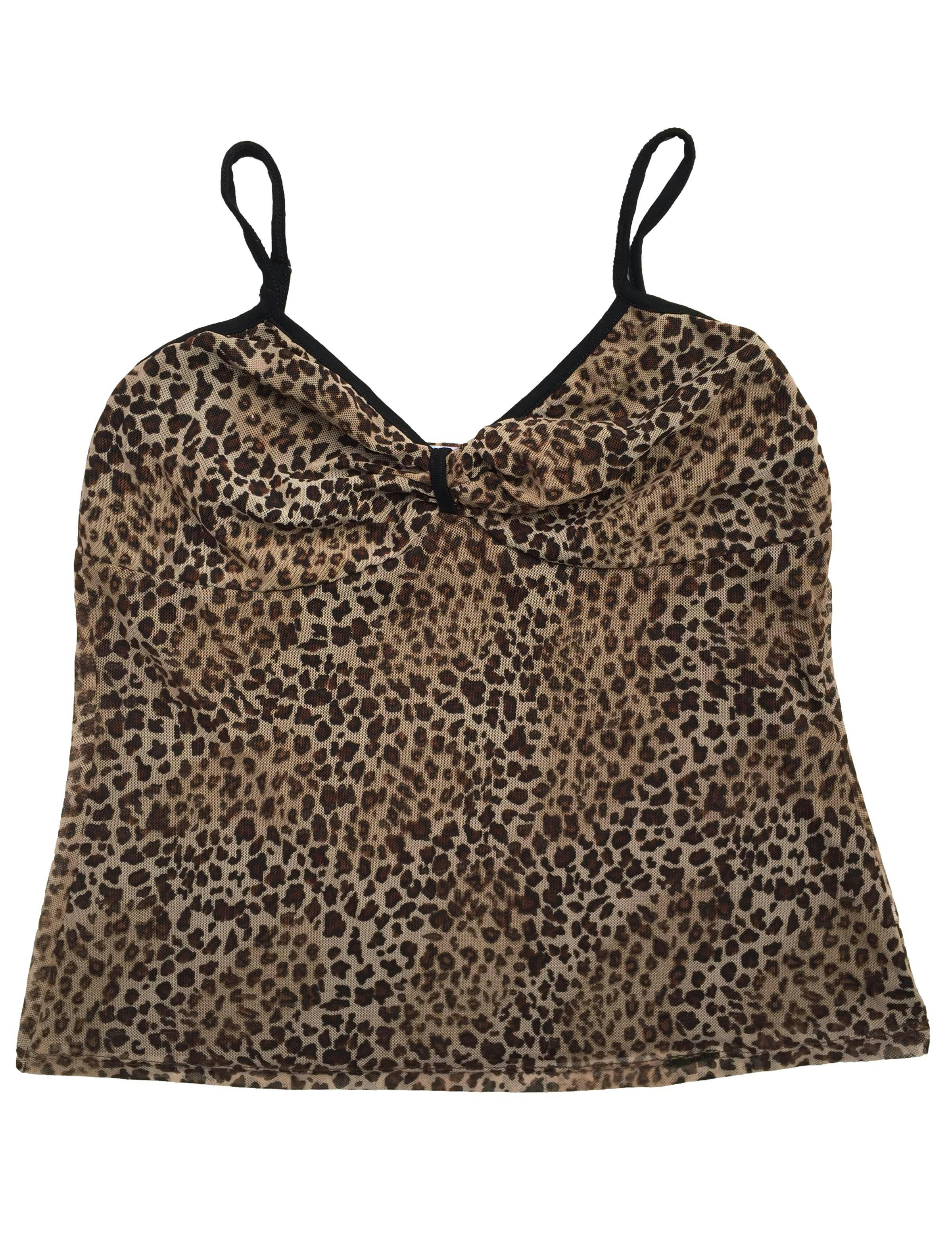 Top Soda de mesh animal print con forro, tiras regulables. Busto: 70cm (sin estirar), Largo: 54cm