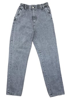 jean H&M gris como desgastado pretina elastico boton y cierre plateado gris como desgastado cintura 68cm tiro 31cm largo 96cm