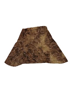 Blusa marrón estilo tie dye con líneas escarchadas y lazos para anudar en el cuello. Busto: 82 cm, Largo: 80 cm