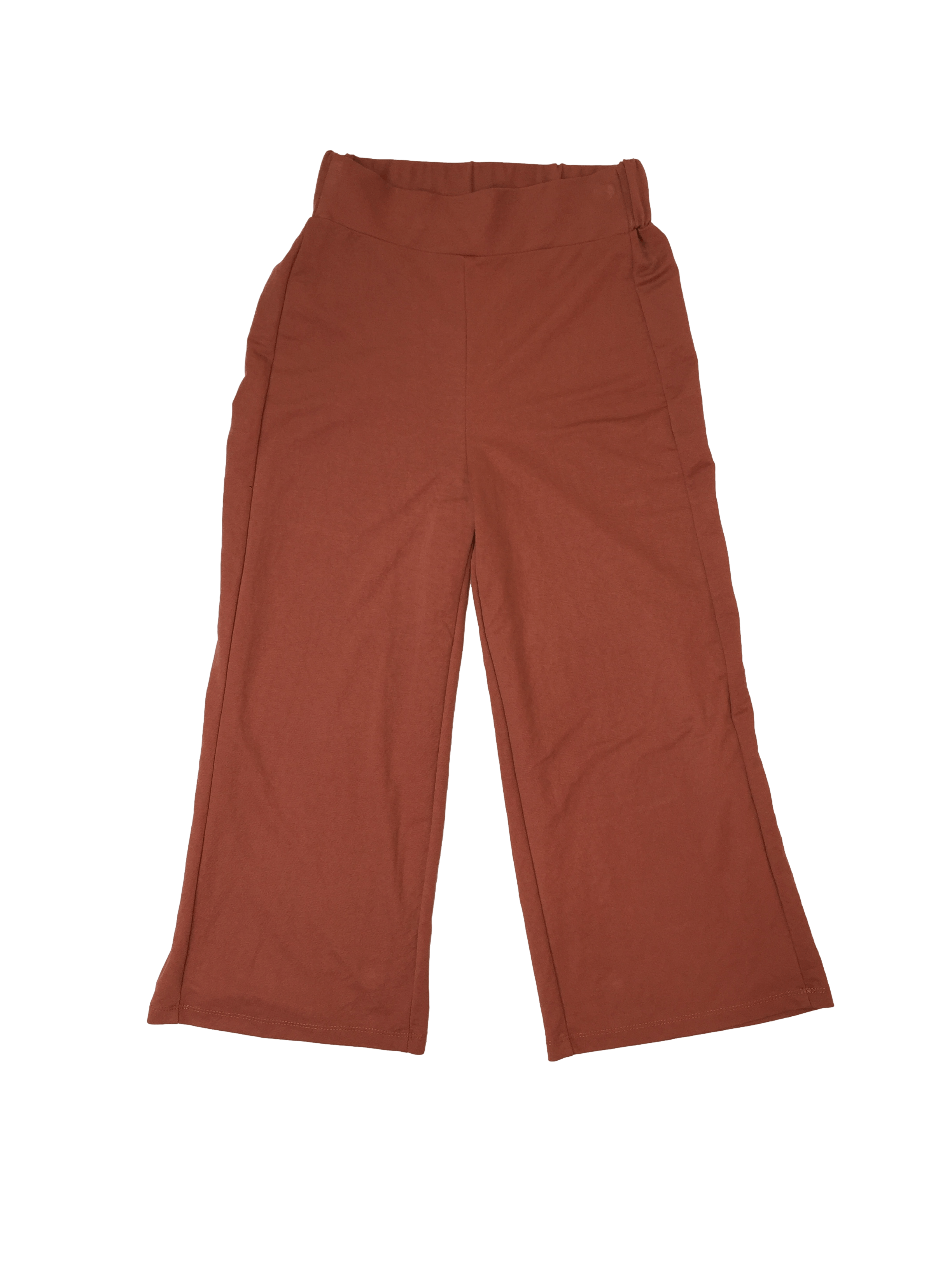Pantalon  Mango tela punto, culotte, color ladrillo . 66 cm cintura sin estirar . 24 cm de tiro