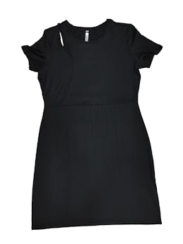 Vestido Sybilla negro, abertura en el hombro derecho, ligeramente stretch. Busto: 100 cm, Largo: 90 cm