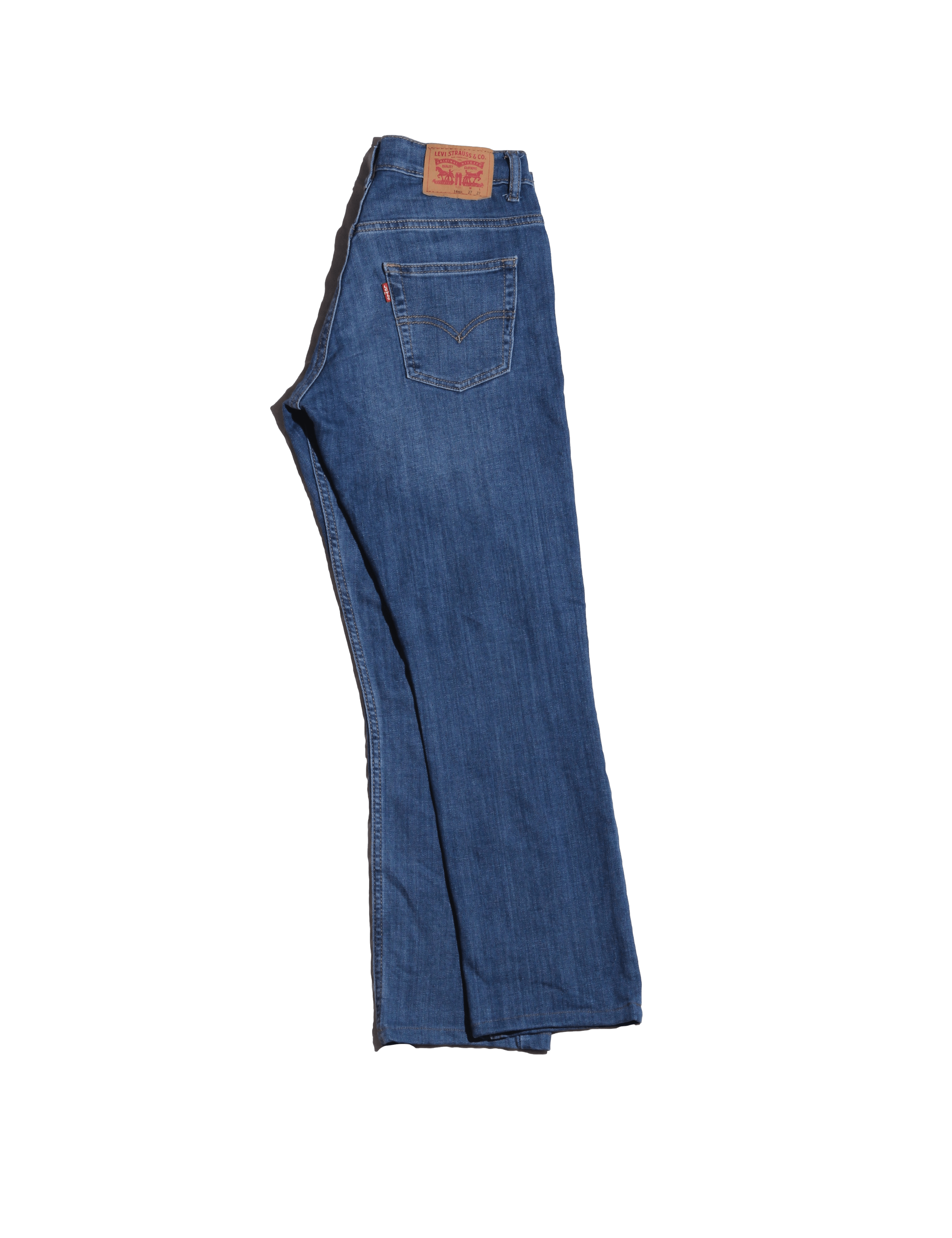 Slim jean Levis azul con bolsillos traseros y delanteros, cierre y botón Cintura 74 cm Largo 91 cm