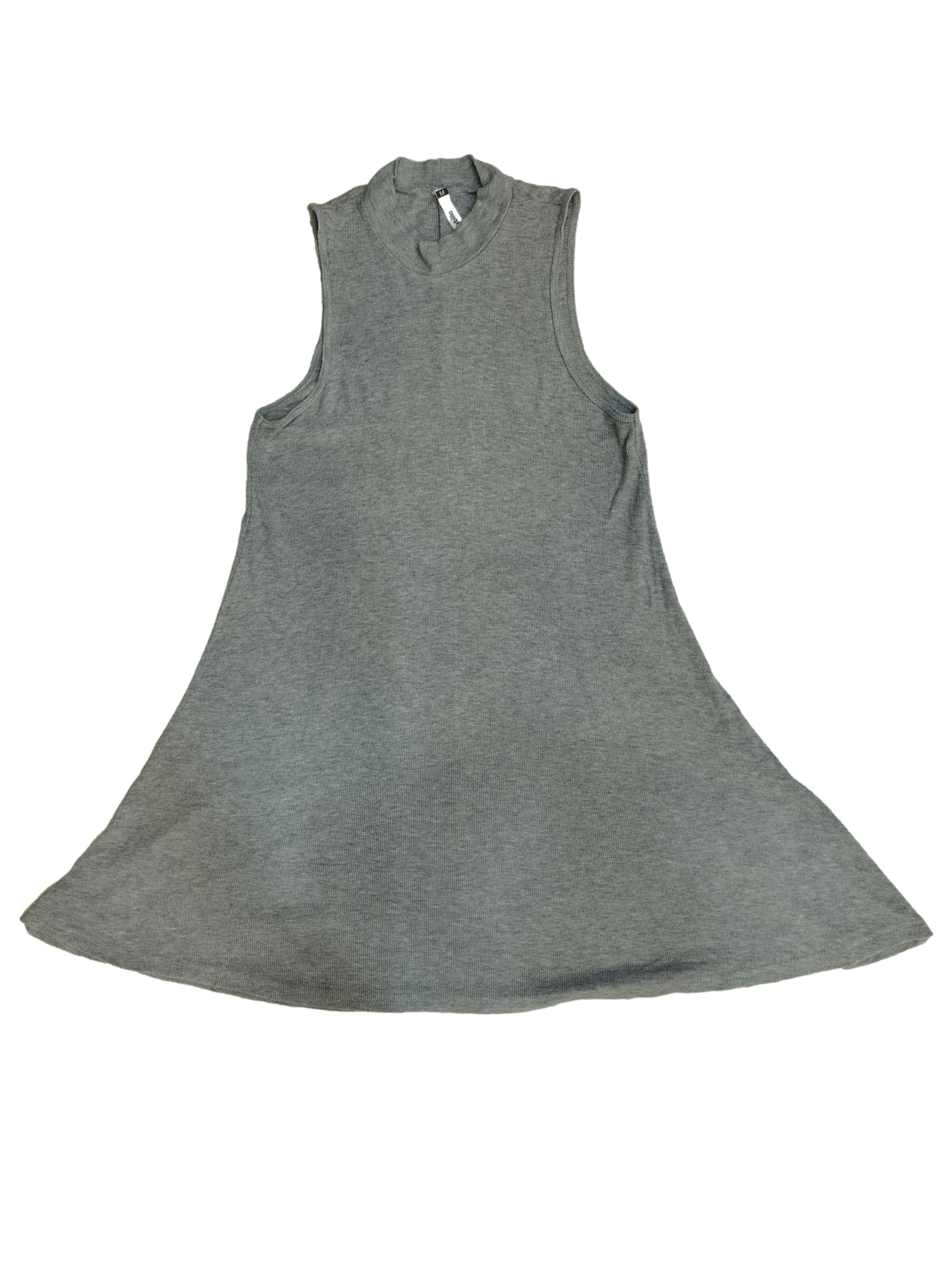 Vestido Sybilla gris,tejido acanalado, manga cero, stretch. Busto: 84 cm, Largo: 86 cm