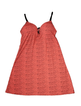 Underwear Index coral neón, con copas y tirantes ajustables Busto 70 cm (sin estirar) Largo 67 cm