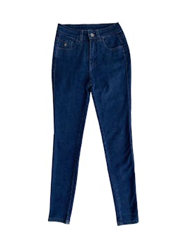 Yaya Skinny jean azul oscuro stretch de tiro alto. Cintura 32 cm. Largo 94 cm.