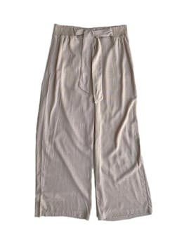 Pantalón Sybilla beige, sin bolsillos, cintura elástica,tiras para amarrar en la cintura. Cintura: 68 cm, largo: 90 cm. 