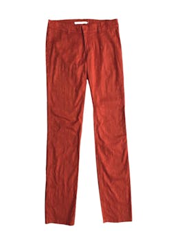 Pantalón MICHELLE BELAU semicadera, color anaranjado. Bolsillo posterior. Semicadera: 72 cm. Tiro: 18cm. Altura: 101cm. 