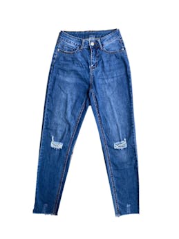 Pantalón jean Index rasgado. Cintura: 62cm, largo: 93cm