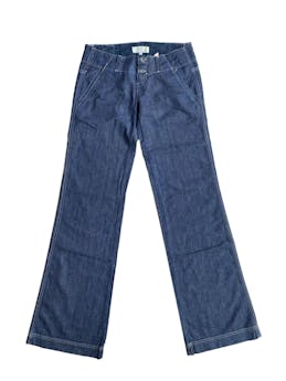 Pantalón jean oscuro kids made here. Cintura: 70cm, largo: 104cm