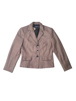 Saco blazer Evans-Picone Suit, color gris rojizo, tres botones en parte frontal, manga larga.Busto:100cm.Largo:57cm