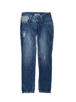 Pantalon jean, skinny jean style, rasgados en piernas.Cintura:66cm  Largo:98cm