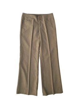 Mentha & chocolate - pantalón sastre beige con una pinza en cada pierna. tiene dos bolsillos delanteros y se puede poner correa. cintura: 72 cm. largo: 93 cm. 